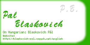 pal blaskovich business card